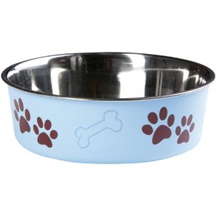 Flamingo Bella Kena Dog Bowl | Stainless Steel Dog Bowl with Paw Print Design