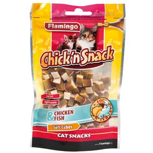 Flamingo Chick'n Snack Chicken & Fish Cat Treats 85g | High-Protein Cat Treats