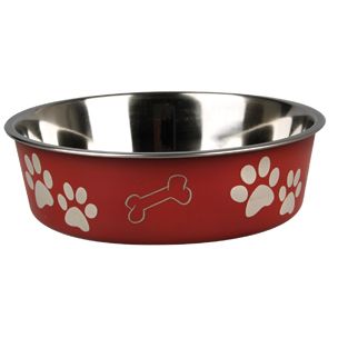 Flamingo Bella Kena Dog Bowl | Stainless Steel Dog Bowl with Paw Print Design