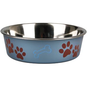 Flamingo Bella Kena Dog Bowl | Stainless Steel Dog Bowl with Paw Print Design