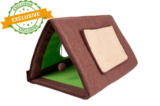 Flamingo 3 in 1 Deluxe Cat Tent | Collapsible Cat Play Tunnel & Hideaway
