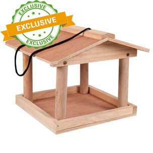 Flamingo Sita Bird Table | Wooden Bird Feeder for Garden Birds