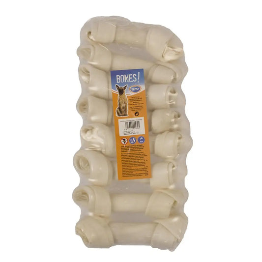 Duvo+ Knotted Bone White 13cm | 8-Pack Natural Dog Chew Bones