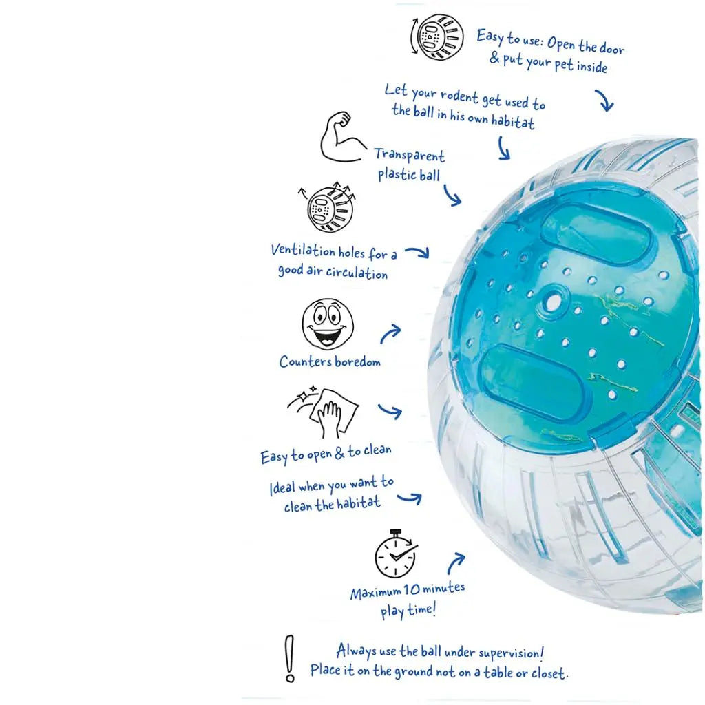 Duvo+ Hamsterball Blue S | Small Exercise Ball for Dwarf Hamsters & Gerbils