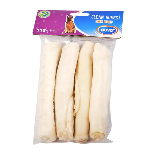 Duvo+ Roll Clean Bone 4pc 15cm | Natural Rawhide Chew Rolls for Dogs