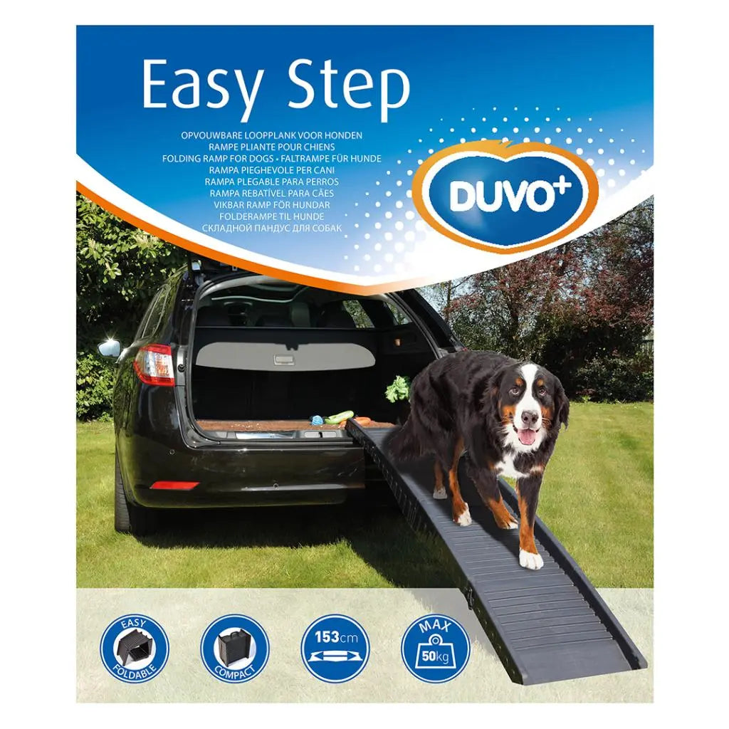 Duvo+ Car Ramp Easy Step Up to 50kg | Compact Folding Pet Ramp - Grey