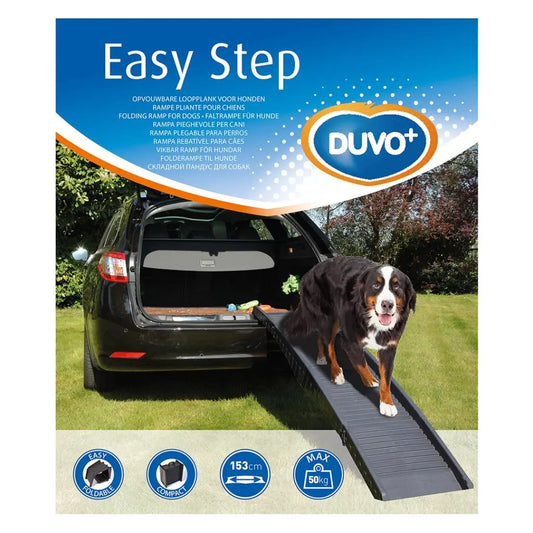 Duvo+ Car Ramp Easy Step Up to 50kg | Compact Folding Pet Ramp - Grey