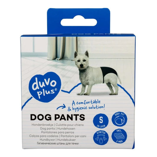 Duvo+ Dog Pants S 24-31cm | Reusable Heat Pants for Small Female Dogs