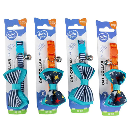 Duvo+ Cat Collar Nylon Bow-Mixed Colors | Adorable Bow Design with Safety Breakaway Buckle 20 - 30cm