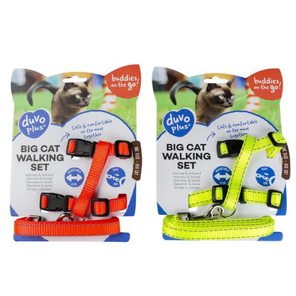 Duvo+ Big Cat Walking Set Reflective Uni | High-Visibility Harness & Leash 30-50cm