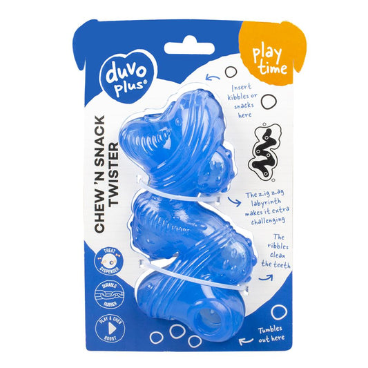 Duvo+ Chew 'n Snack Twister | Treat-Dispensing Dental Dog Toy