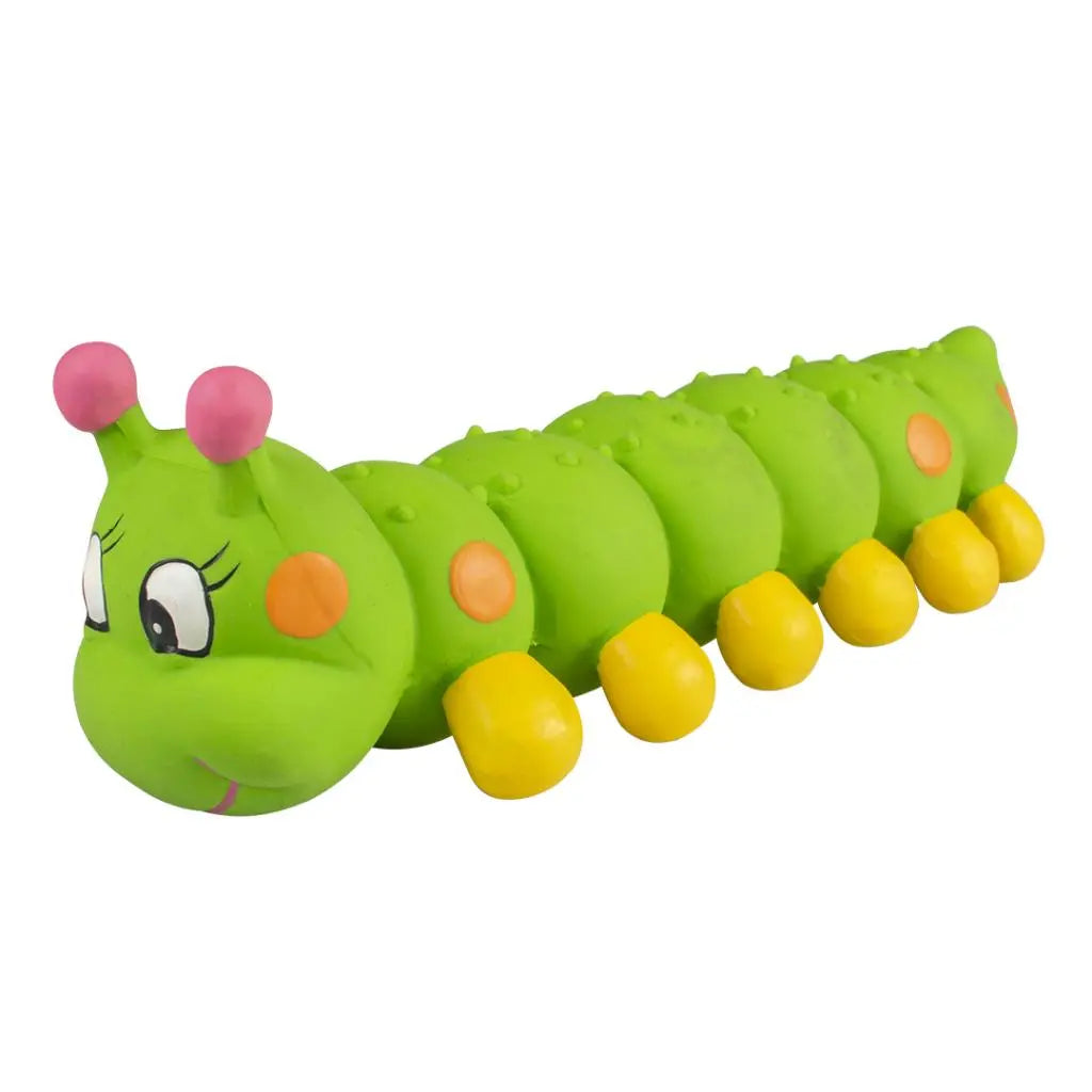 Duvo+ Latex Caterpillar Green | Squeaky Rubber Dog Toy
