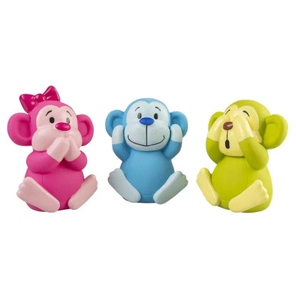 Duvo+ Latex Monkeys Hear/See/No Speak | 3-Piece Squeaky Monkey Dog Toy Set