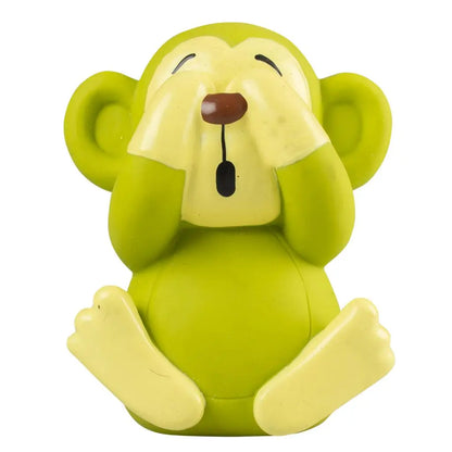 Duvo+ Latex Monkeys Hear/See/No Speak | 3-Piece Squeaky Monkey Dog Toy Set