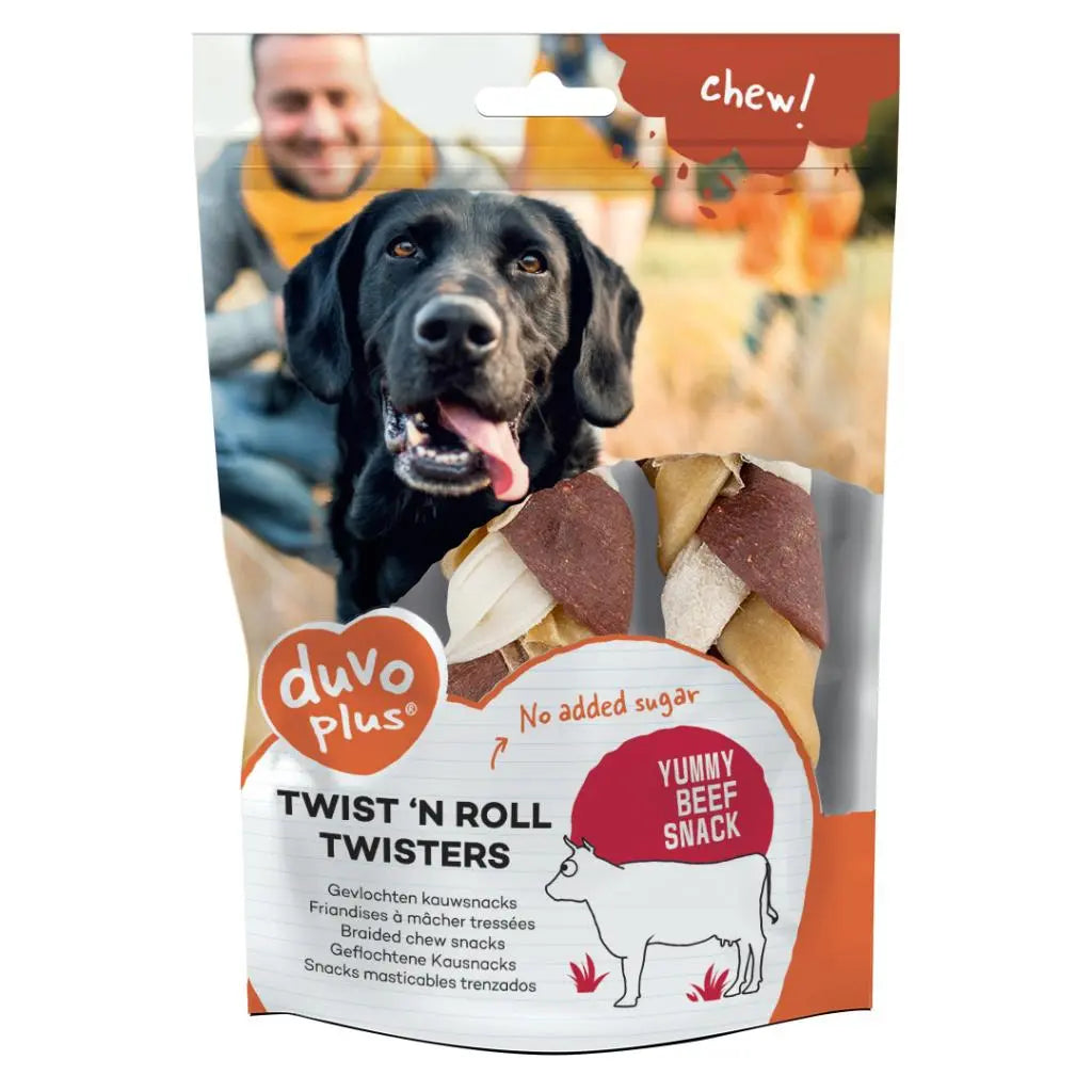 Duvo+ Twist'N Roll Twisters Beef | Natural Beef Chews for Dogs (5 Pieces)