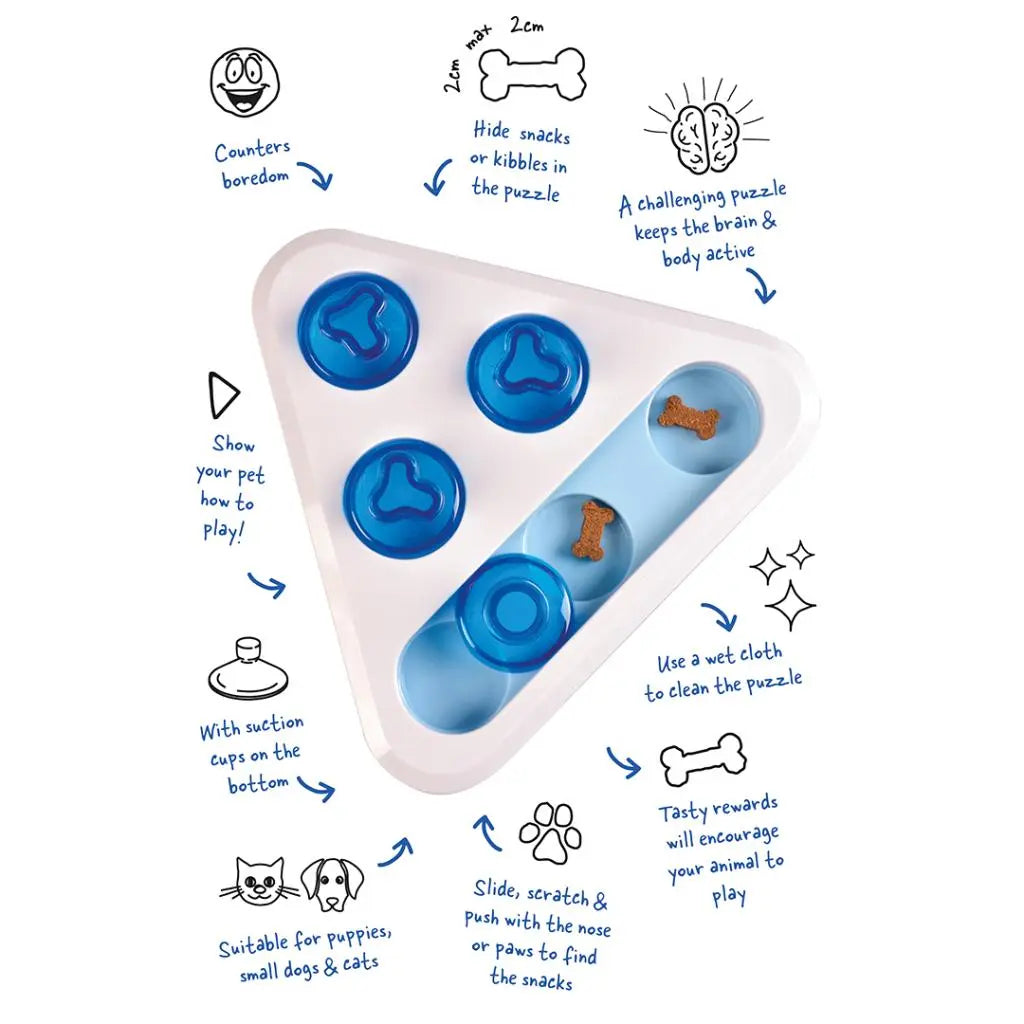 Duvo+ Seek 'n Snack Puzzle Triangle | Interactive Pet Puzzle Feeder