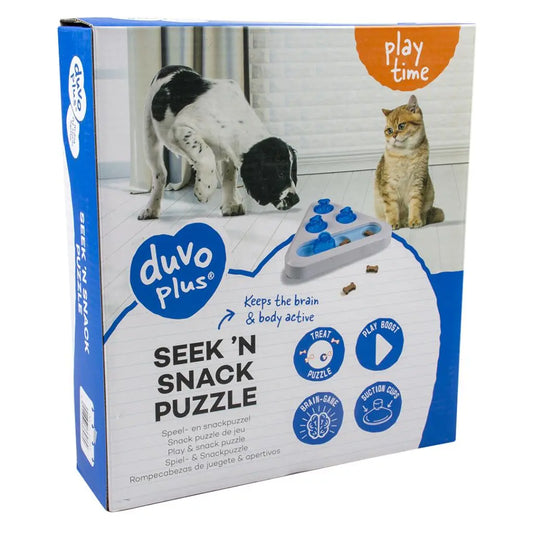Duvo+ Seek 'n Snack Puzzle Triangle | Interactive Pet Puzzle Feeder