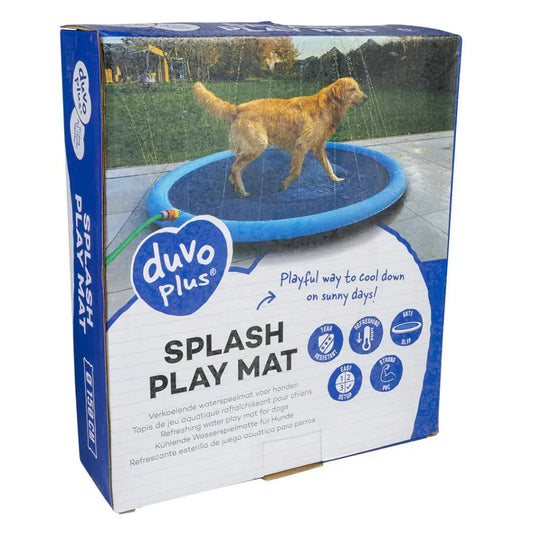 Duvo+ Splash Play Mat Blue | Dog Cooling Water Sprinkler Mat 150cm