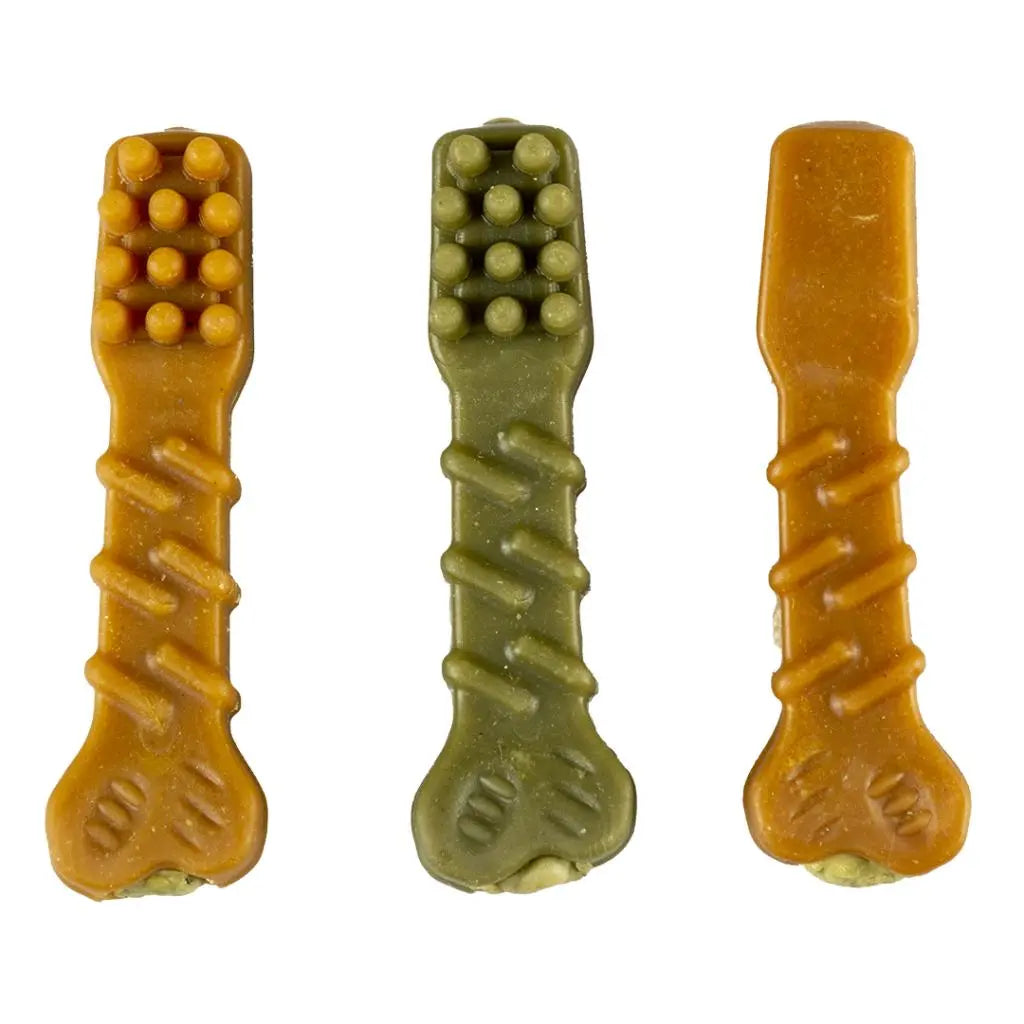 Duvo+ Chew! Stuffed Dental Toothbrushes 8cm 20pcs | Mint-Filled Dental Chews 394g