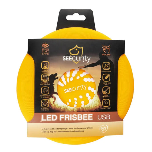 Duvo+ LED Frisbee USB | Light-Up Rechargeable Flying Disc for Dogs - Orange