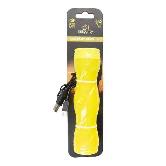Duvo+ LED Play Stick USB | Light-Up Fetch Stick for Dogs - Yellow