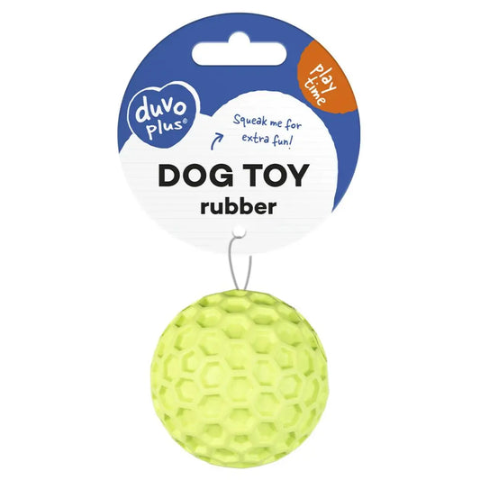 Duvo+ Rubber Hexagon Ball Dispenser Green | Treat-Dispensing Dental Ball 7.5cm