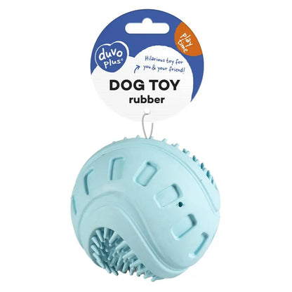 Duvo+ Giggle Ribble Ball Blue | Squeaky Rubber Dog Toy 8.5cm