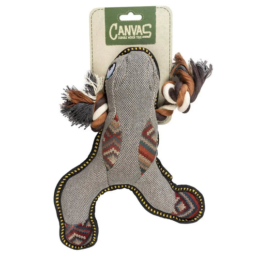 Duvo+ Canvas Frog Grey | Durable Dog Toy