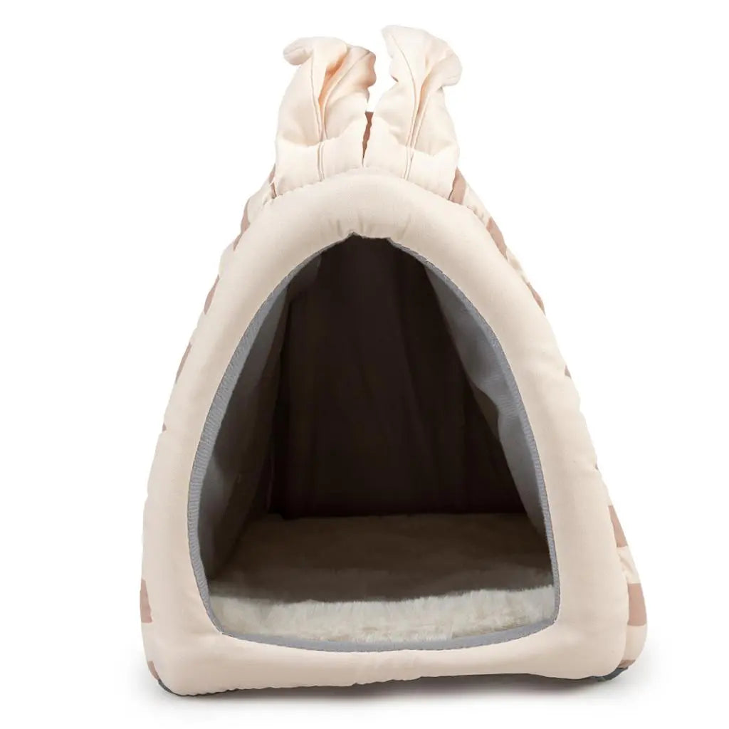 Duvo+ Striped Rabbit House Plush | Cozy Hideaway for Rabbits & Guinea Pigs