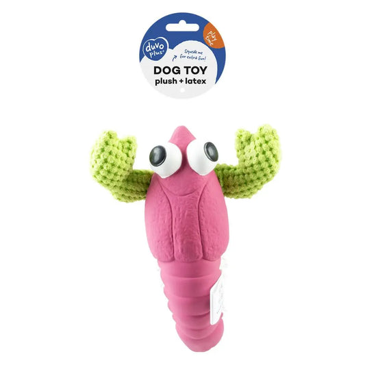 Duvo+ Plush & Latex Lobster Purple/Green | Squeaky Crustacean Dog Toy