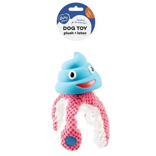 Duvo+ Plush & Latex Octopus Blue/Pink | Squeaky Dog Toy