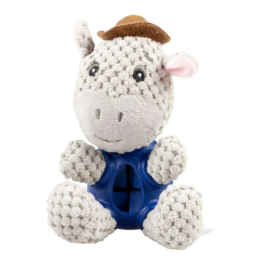 Duvo+ Plush & Rubber Donkey Treat Dispenser | Interactive Dog Toy
