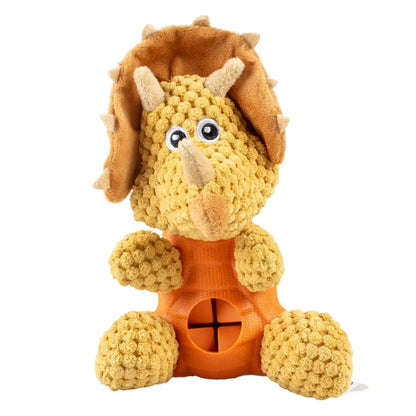 Duvo+ Plush & Rubber T-Rex Treat Dispenser | Dinosaur Dog Toy