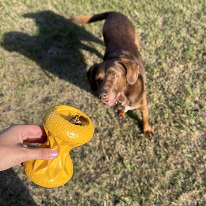 Duvo+ Feeding Griplay Hourglass Yellow | Treat-Dispensing Puzzle Toy 12x8.6x8.6cm