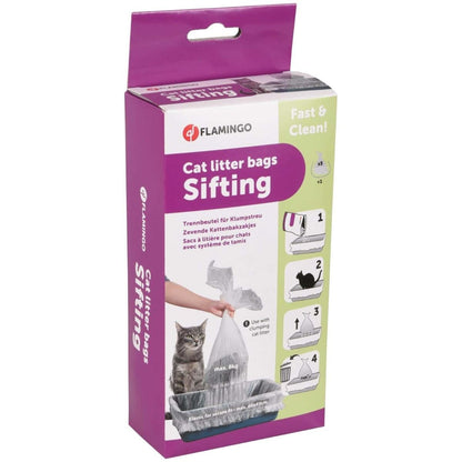 Flamingo Sifting Cat Litter Bags | Easy-Clean Disposable Litter Tray Liners
