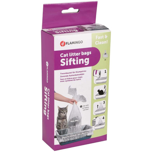 Flamingo Sifting Cat Litter Bags | Easy-Clean Disposable Litter Tray Liners