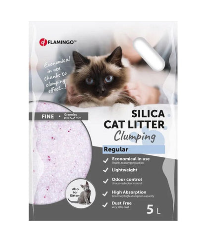 Flamingo Silica Fine Regular Clumping Cat Litter | Lightweight & Absorbent Cat Litter