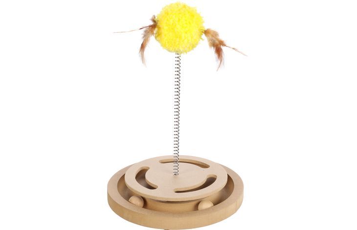 Flamingo Kitty Brain Train with Feather Cat Toy | Interactive Toy for Cats