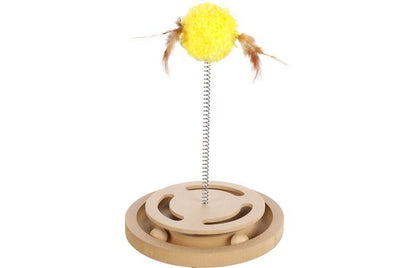 Flamingo Kitty Brain Train with Feather Cat Toy | Interactive Toy for Cats
