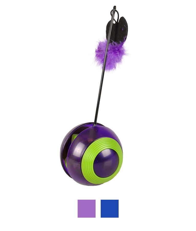 Flamingo Tumbler with LED Cat Toy | Light-Up Interactive Rolling Cat Toy