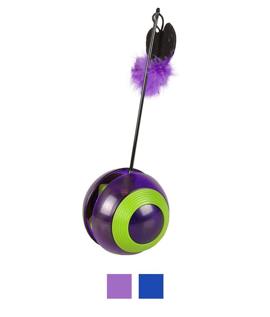 Flamingo Tumbler with LED Cat Toy | Light-Up Interactive Rolling Cat Toy