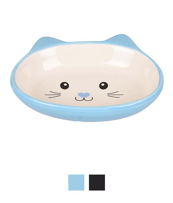 Flamingo Isa Ceramic Cat Bowl | Whisker-Friendly Cat Feeding Bowl