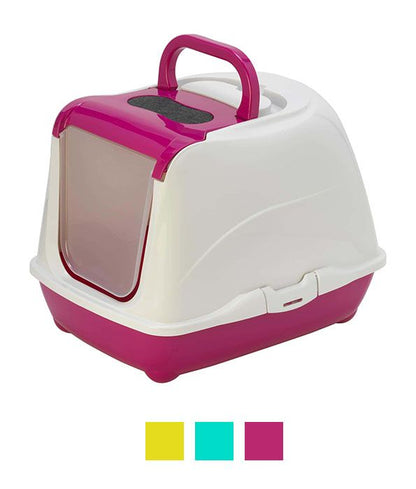 Flamingo Loki Hawai Cat Litter Box | High-Sided Cat Litter Tray with Scoop