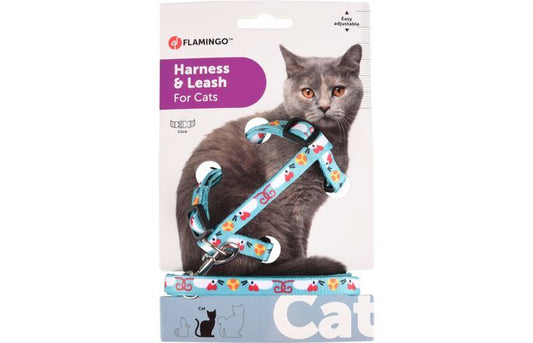 Flamingo Arwen Mouse Print Cat Harness & Leash | Adjustable Cat Harness with Mouse Design