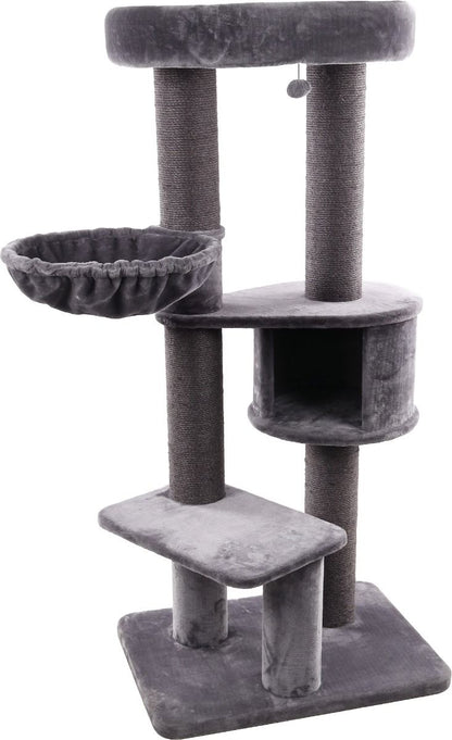 Flamingo Eiko Grey Cat Scratching Tree | Large 164cm Cat Tower with Sisal & Hideaway