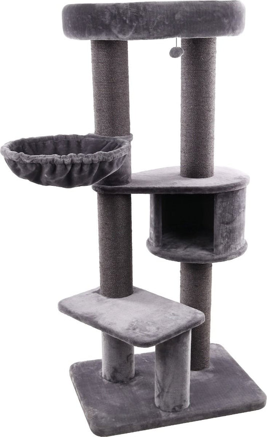 Flamingo Eiko Grey Cat Scratching Tree | Large 164cm Cat Tower with Sisal & Hideaway