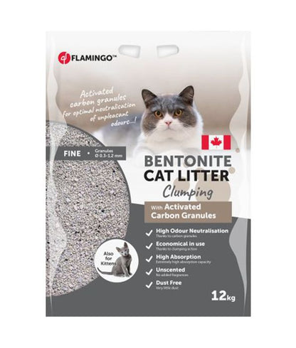 Flamingo Bentonite Activated Carbon Granules Clumping Cat Litter | Odor-Control Cat Litter