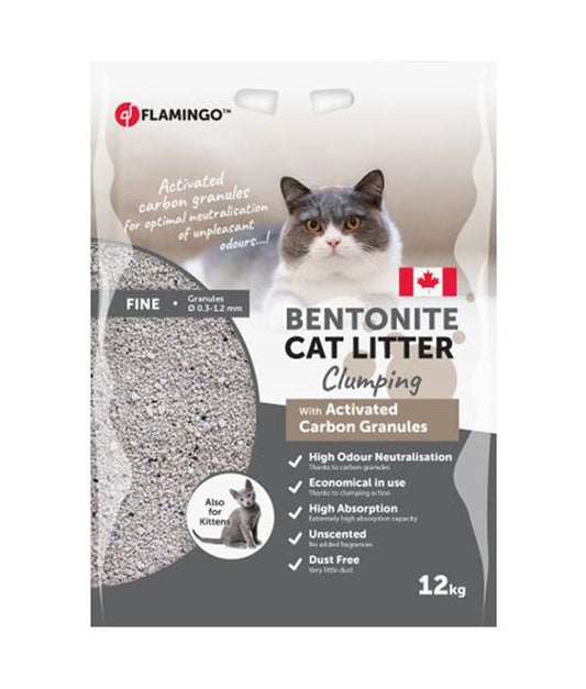 Flamingo Bentonite Activated Carbon Granules Clumping Cat Litter | Odor-Control Cat Litter