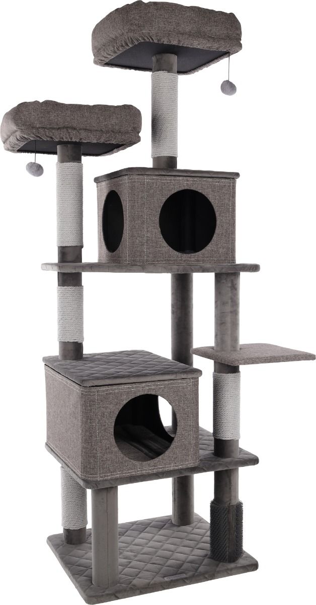 Flamingo Aurora Grey Cat Scratching Tree | 171cm Large Cat Tower with Baskets & Massage Area