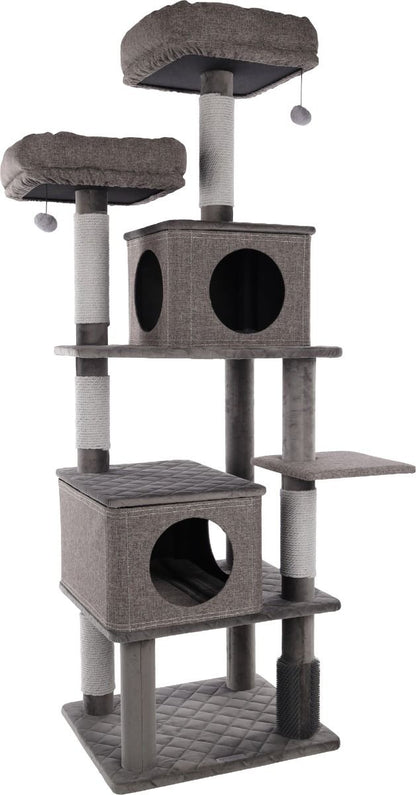 Flamingo Aurora Grey Cat Scratching Tree | 171cm Large Cat Tower with Baskets & Massage Area